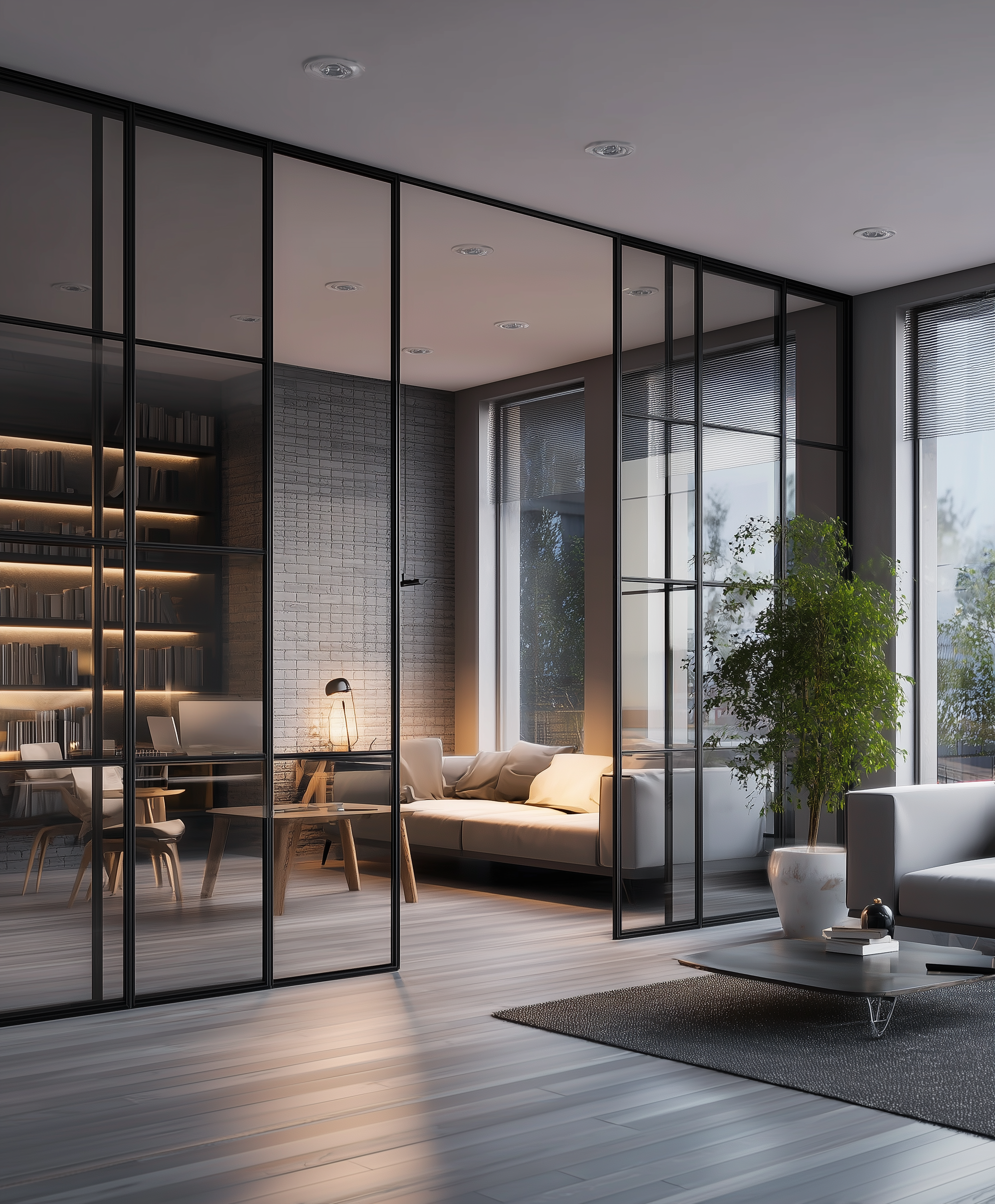 Алюминиевые  раздвижные перегородки