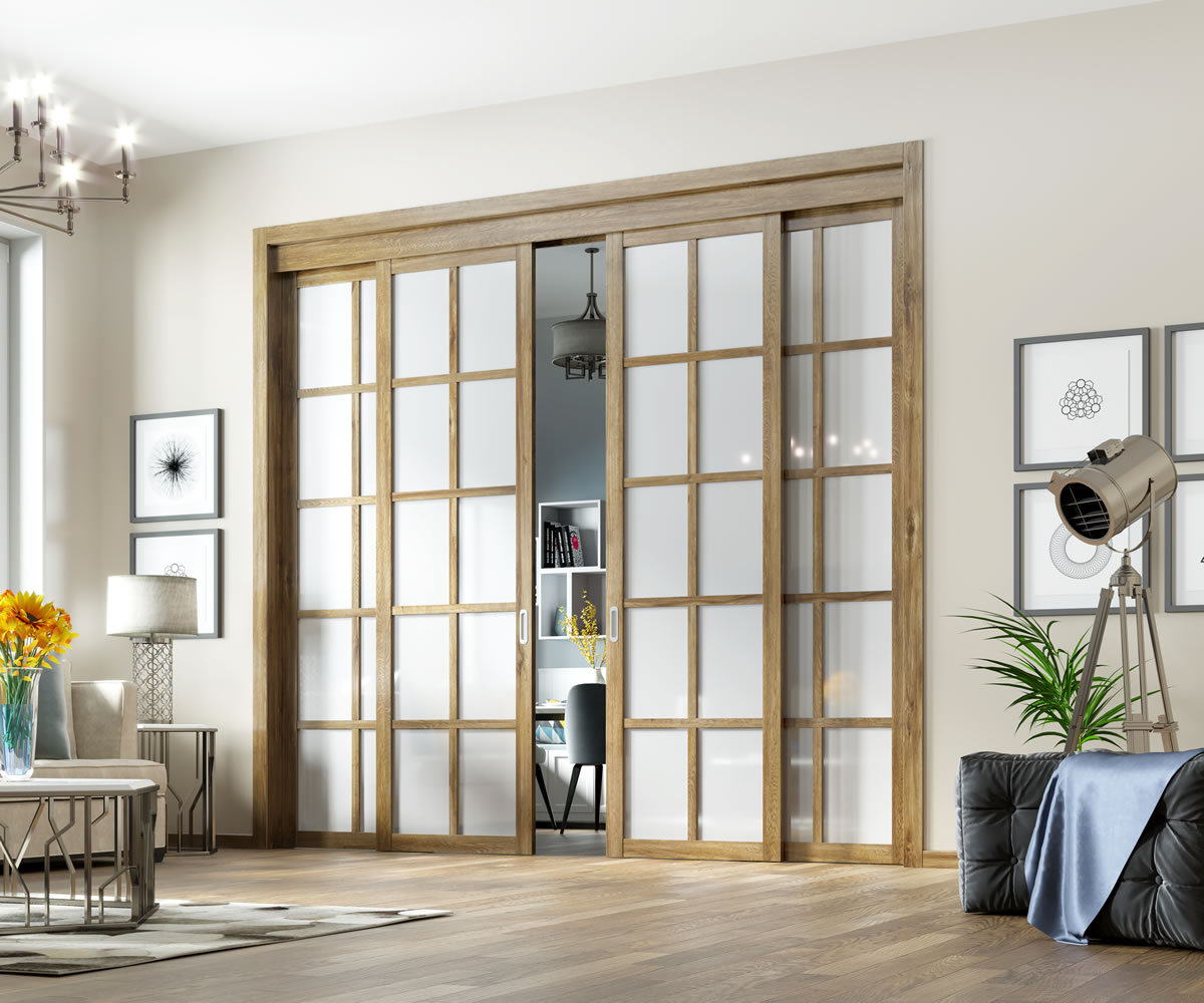 Четырёхстворчатая раздвижная перегородка