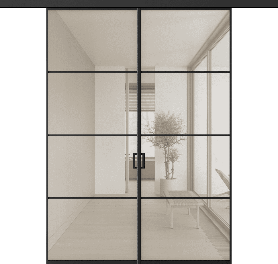 Двухстворчатая раздвижная перегородка Meta 04